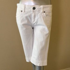 KUT From The Kloth White Denim Bermuda Shorts
